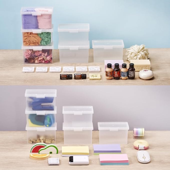 Bostitch Konnect Nest Clear Boxes, Stacking, Index, 6 Pack