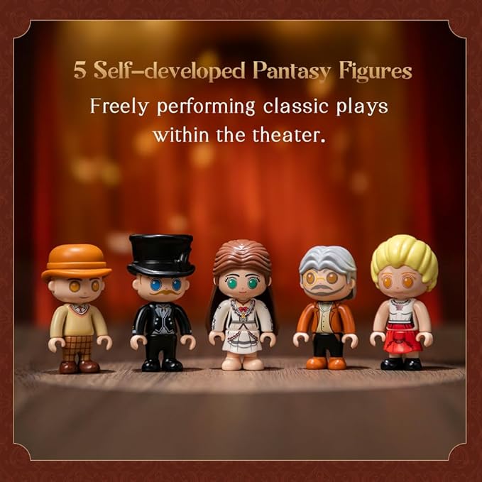 PANTASY Vintage European Grand Theater Building Set-Modular Model with Crystal Chandelier,Transparent Dome&Expandable Street Scenes Retro Theater Architecture for Adults&Home Décor Gift-Light