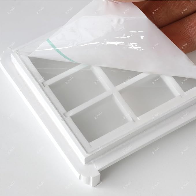 iLAND 1/12 Scale Accessories of Dollhouse Windows 2pcs White Solid Wood DIY Dollhouse Building Supplies Complete Classic Miniature Windows Kit w/Wooden Frame & Acrylic Panel