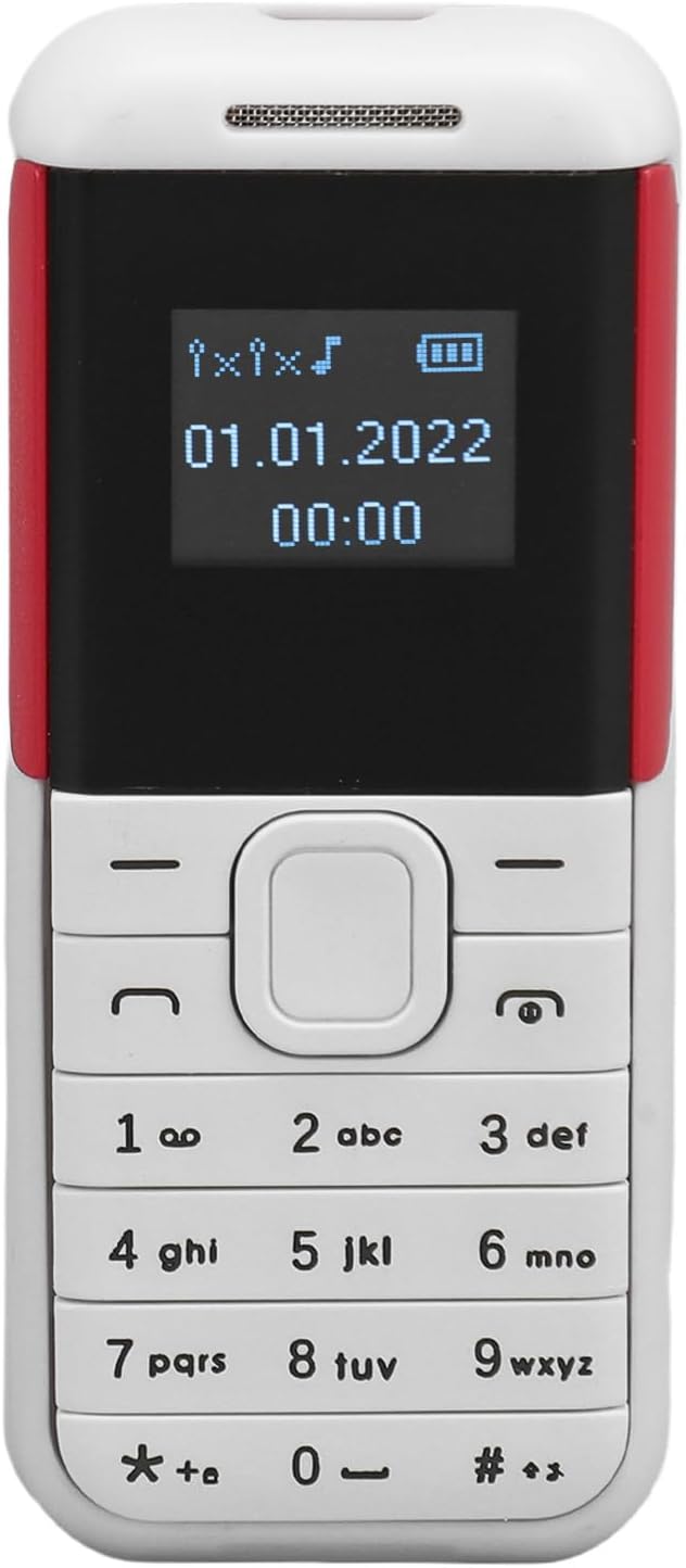 GOWENIC Small Mini Phone, 2G GSM Dual SIM Unlocked Smartphone, 0.66inch Screen 380mah Kids Small Smartphone, Bluetooth Sound Player Basic Phone (White)