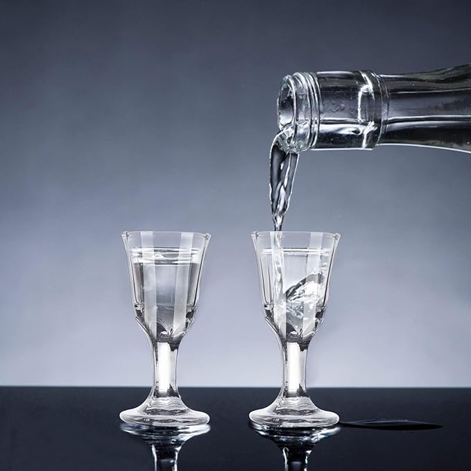 RUIYELE 24 Pack Small Mini Shot Glasses 10 ml 0.338oz, Mini Wine Glass Shooters Small Fancy Shot Glasses Super Cute and Elegant