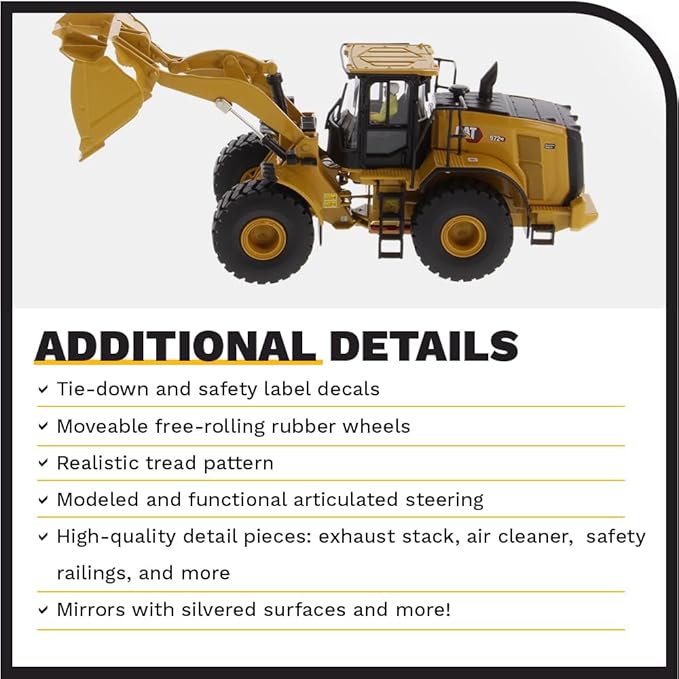 Diecast Masters 1:50 Caterpillar 972 XE Wheel Loader | High Line Series Cat Trucks & Construction Equipment Scale Model Collectible 85683