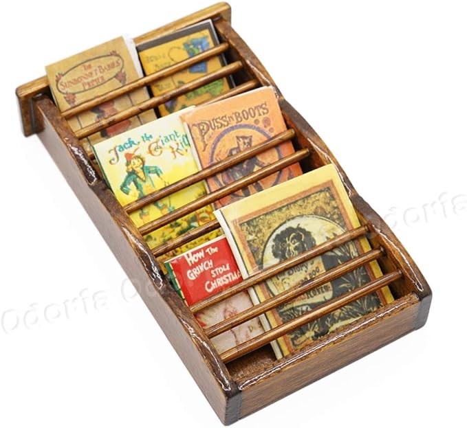 Odoria 1/12 Miniature Magazine Holder Dollhouse Decoration Accessories, Brown