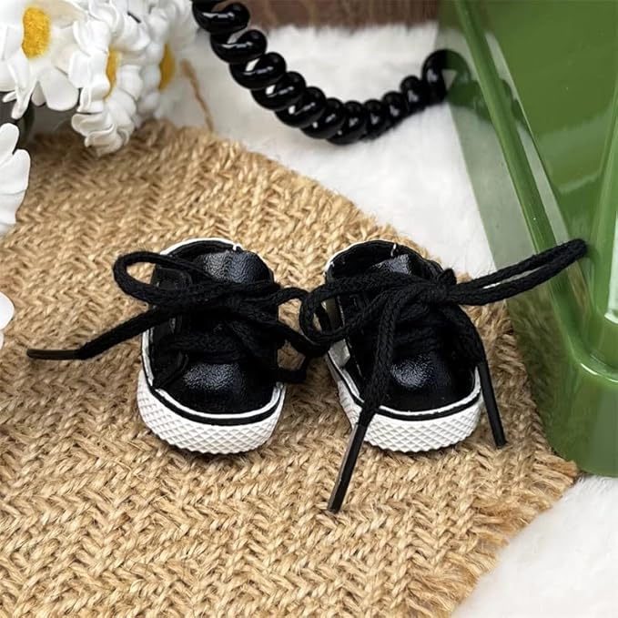 Compatible with Labubu Doll Shoes for 17cm Doll,Shoes Used for Labubu Accessories(YD-Black)