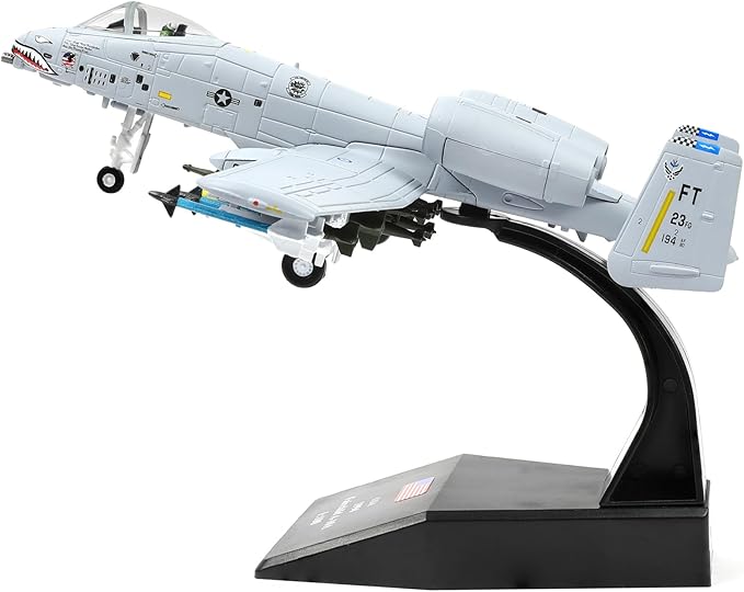 1/100 A-10 Attack Pre-Build Diecast Metal Aircraft Model Kits Thunderbolt II (Warthog) VX-23 Replica Military for Display Collection or Gift