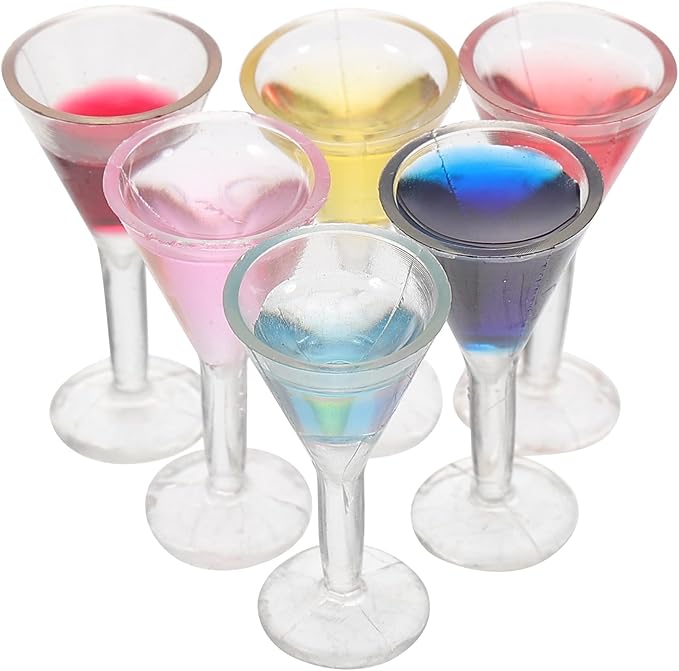 Hemoton 24Pcs Mini Wine Glasses Set Miniature Cocktail Glasses Dollhouse Accessories Kids Toys Micro Decor for Photography and Home Display