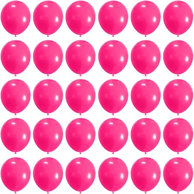 5 inch Hot Pink Party Balloons, 100 pcs Mini Dark Pink Latex Balloons for Birthday Wedding Baby Shower Decorations (Hot Pink)