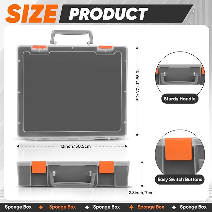 Miniature Storage Carrying Figure Case - 50 Slot Figurine Minature Carrying Case with 2 Foam Layer for Miniatures Compatible with 40k, DND & More (Transparent)