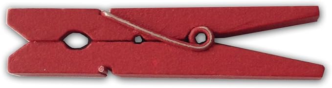LWR CRAFTS Wooden Small Clothespins 1-7/8" 4.8cm 50 Pieces Per Pack (Red)