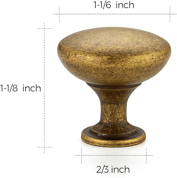 Ravinte 3 Pack Antique Brass Round Zinc Cabinet Knobs for Kitchen Bathroom Closet Dresser Cabinets