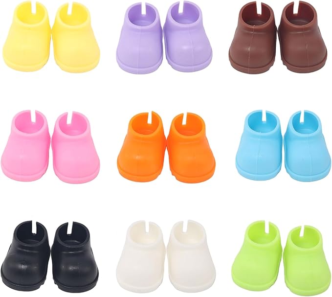 9 Pairs 17cm Doll Shoes, Plastic Mini Shoes for 17cm Dolls, Mini Finger Shoes, Clothing Accessory for 6.9 Inch Dolls