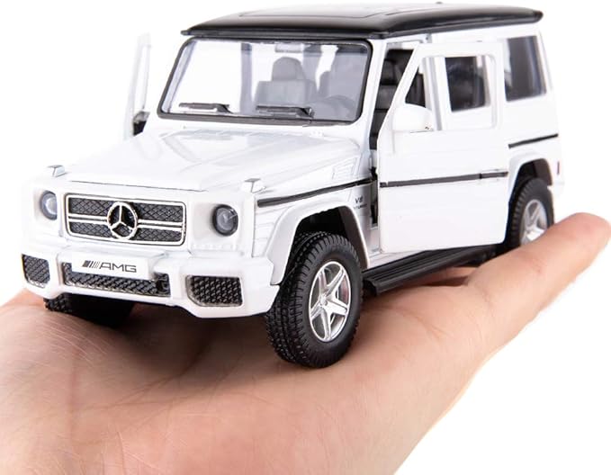 1:36 Scale Benz G63 Car Model for Kids, Alloy Pull Back G Wagon Vehicles Toy Car for Toddlers Kids Boys Girls Gift (White)