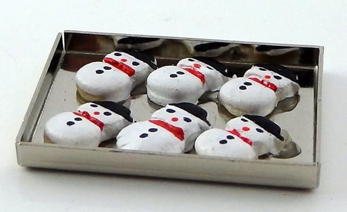 Dollhouse Miniature Cookies on Sheet, Snowman
