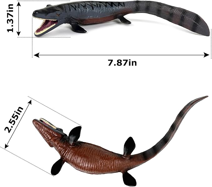 SmilerSmile 9" Solid Sea Animals Educational Toys, Simulation Ocean Shark Sea Creature Toy for Toddlers Kids (Tylosaurus)