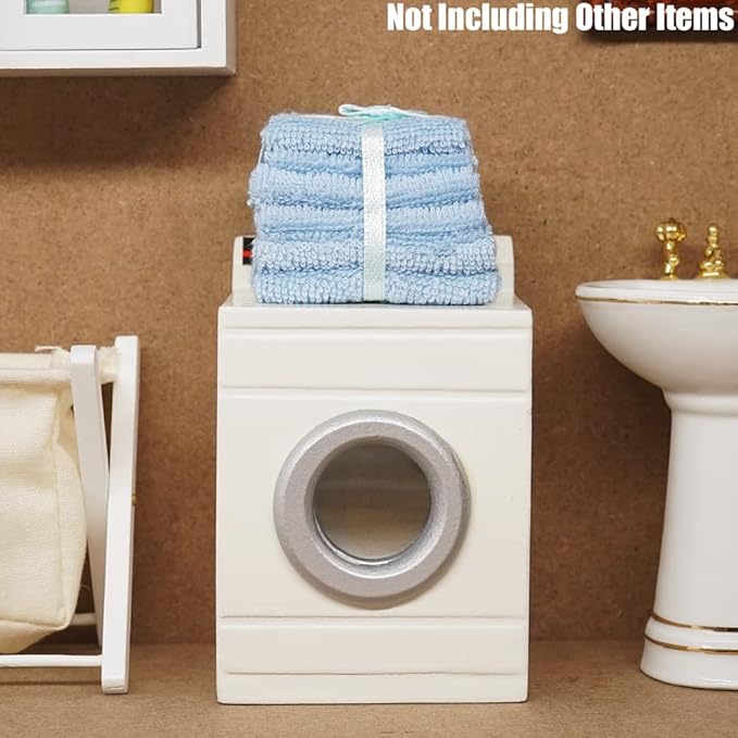 Odoria 1/12 Miniature Bathroom Towels Dollhouse Decoration Accessories, Blue