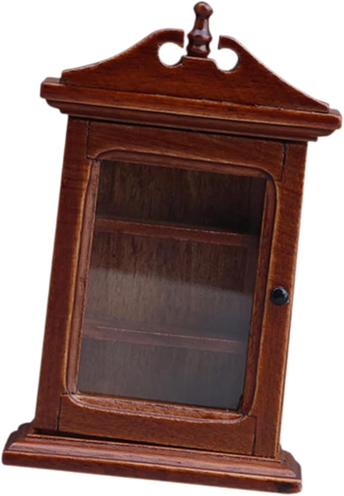 1:12 Scale Dollhouse Cabinet Simulation Accessories Toy Scenery Supplies Wooden Miniature Wall Shelf for Home Living Room