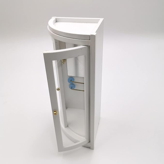 SXFSE Dollhouse Shower Room,1:12 Dollhouse Miniature Furniture Simulation White Bathroom Shower Room