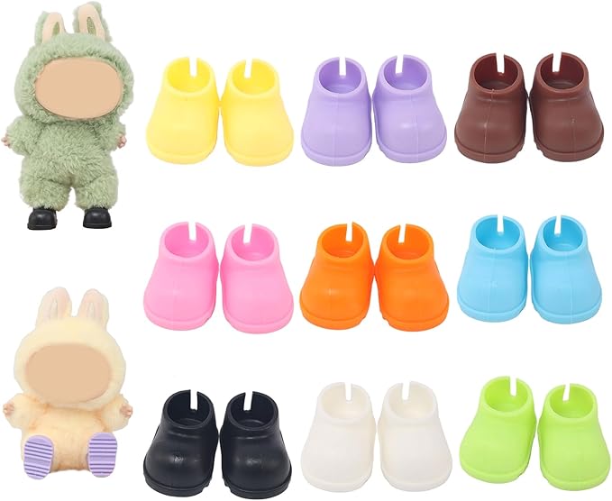 9 Pairs 17cm Doll Shoes, Plastic Mini Shoes for 17cm Dolls, Mini Finger Shoes, Clothing Accessory for 6.9 Inch Dolls