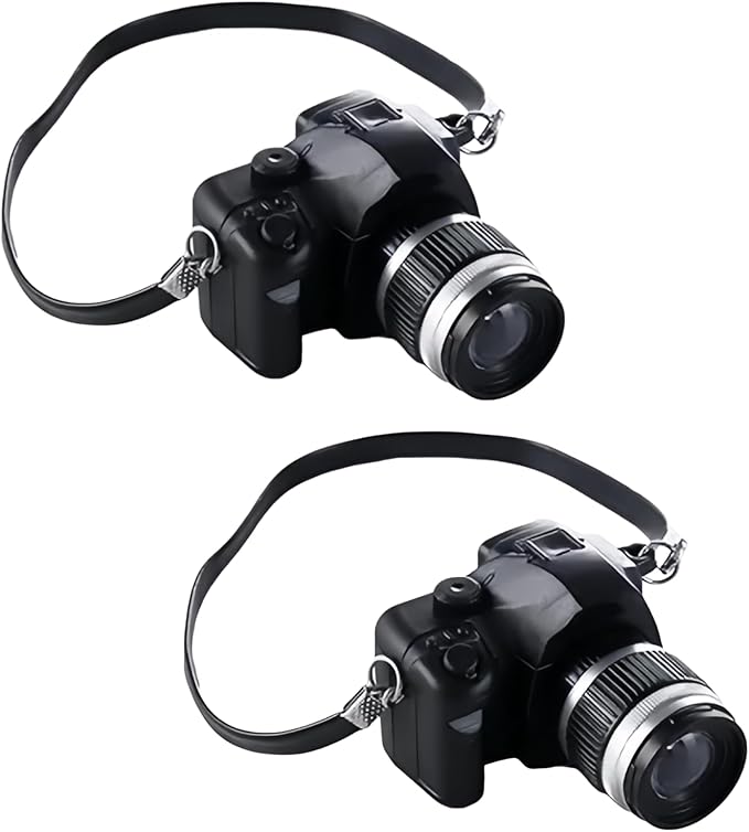 2Pcs 1:4 Scale Mini Camera Prop Ornament Vintage Camera Model, Miniature Digital Camera Mini Decoration Accessories Photography Props Ornament(Style 4)