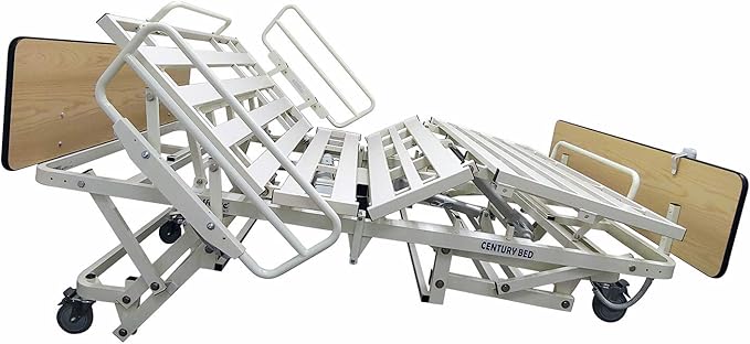 Century Max Bariatric Bed, Long Term Care Bed with Foam Mattress & Half Rail Package (60" W X 80" L) 1000lbs Weight Limit