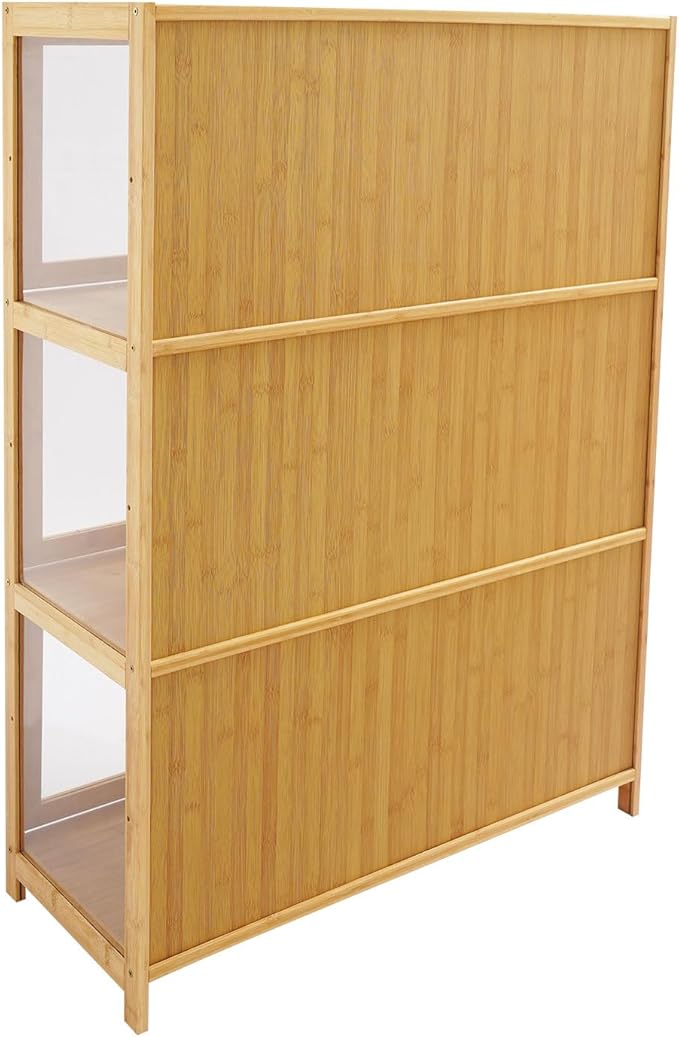 Display Cabinet, Display Case Mode Toys Shelf with 15kg/33lbs Load,Freestanding Large Capacity Storage Cabinet for Display Crafts, Action Toys, Books, DVD/CD Collections, Documents 31.5*12.6*41.7in