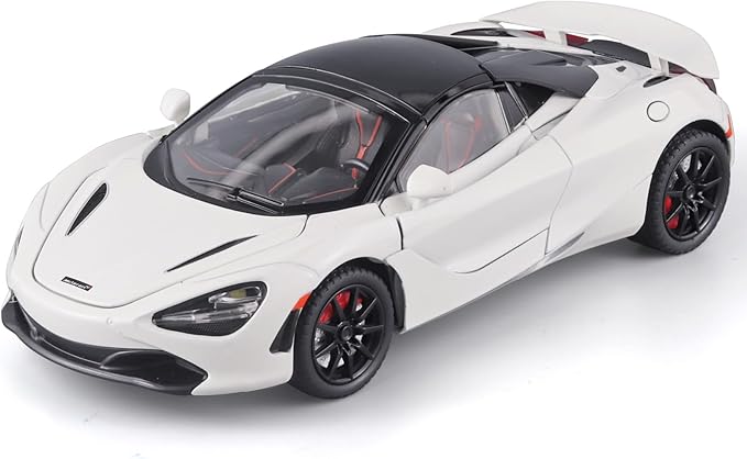 Toy Cars McLaren 720s Roadster Model 1/24 White Alloy Collectibles Die-cast Vehicles with Sound and Light