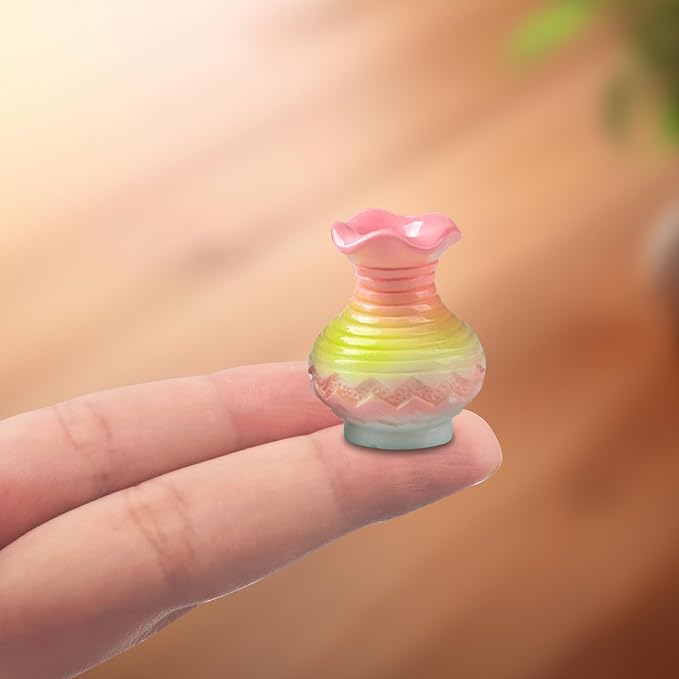 Mini Fancy Vase Resin Silicone Molds 3D Simulation Miniature Water Chestnut Bottle Epoxy Casting Molds for DIY Micro Resin Dollhouse Fairy Garden Landscape Tiny Things Display Decor