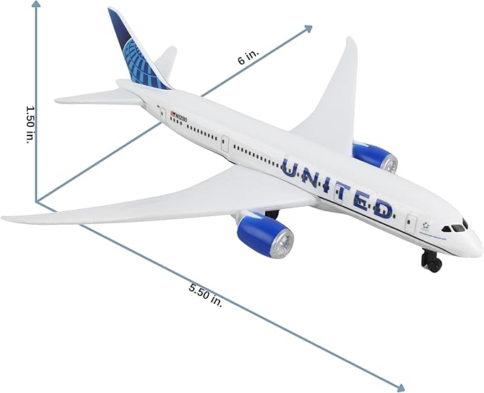 Daron Toy Airplane – United Airlines – Die-Cast Metal Model Airplane Toy with Plastic Parts for Kids Ages 3+