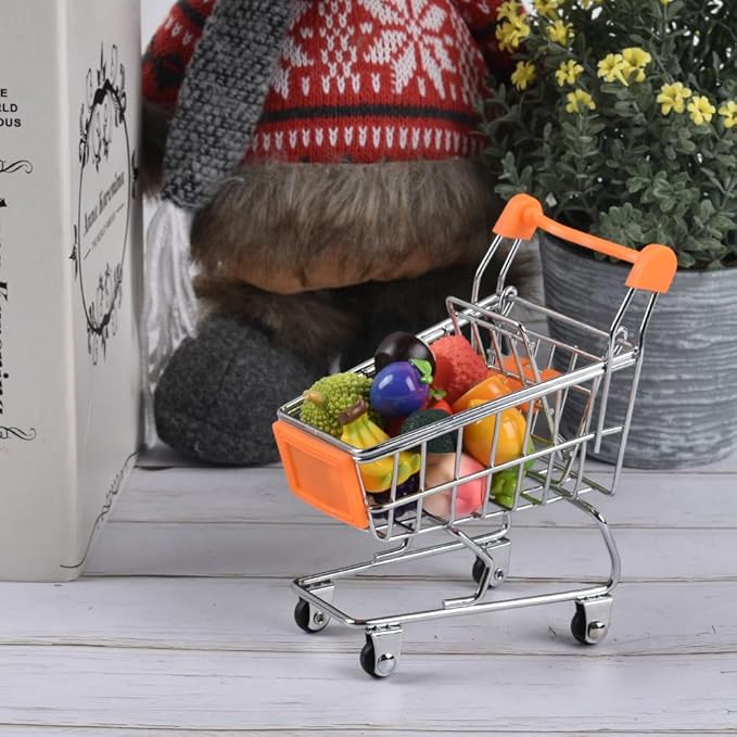 Mini Mixed Fruits 17Pcs, Artificial Fruit Miniature Resin Fruits Figurines Mini Fruit Models for Mini Kitchen Scene House Store Display Decoration