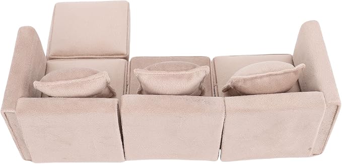 1:12 Scale Miniature Dollhouse Couch Realistic Mini Dollhouse Sofa Furniture with Pillows for Home Decor