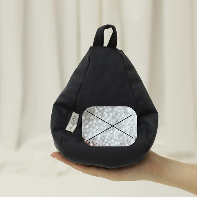 2pcs Cover of Miniature Bean Bag Couch for Doll (No Filler) Ultra Soft Microfiber Microsuede Anti Slip Mini Bean Bag Chair Cell Phone Holder Black Grey