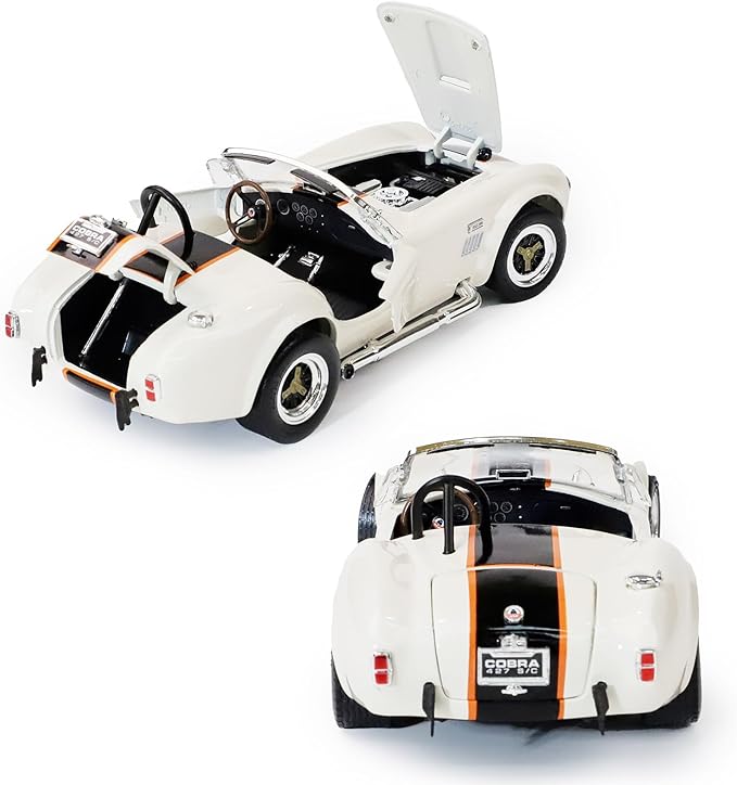 1964 Shelby Cobra 427S/C 1:18 Diecast - 7.0L V8 Semi-Competition | Opening Doors, Steering Linkage, Premium Gift Box | Ages 14+,White