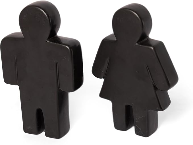 Defined Deco Ceramics Figures Decorative Objects, Funny Bathroom Decor for Shelves, Cute Modern Black Bookshelf Decor
