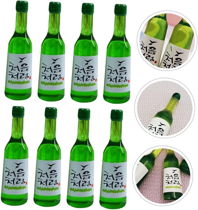 CHICAMPERA 12pcs Miniature Wine Bottles Decor Mini Rice Wine Bottles for Dollhouse Micro Landscape