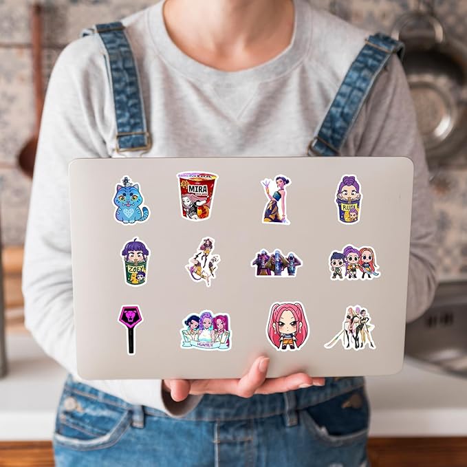 K-pop Demon Hunters Stickers, 50 PCS Korean Cartoon K-pop Stickers for Water Bottles, Demon Hunter Stickers for Teen Girls Boys Adult Laptop Skateboard Phone Case Guitar Travel Case Bike Notebook
