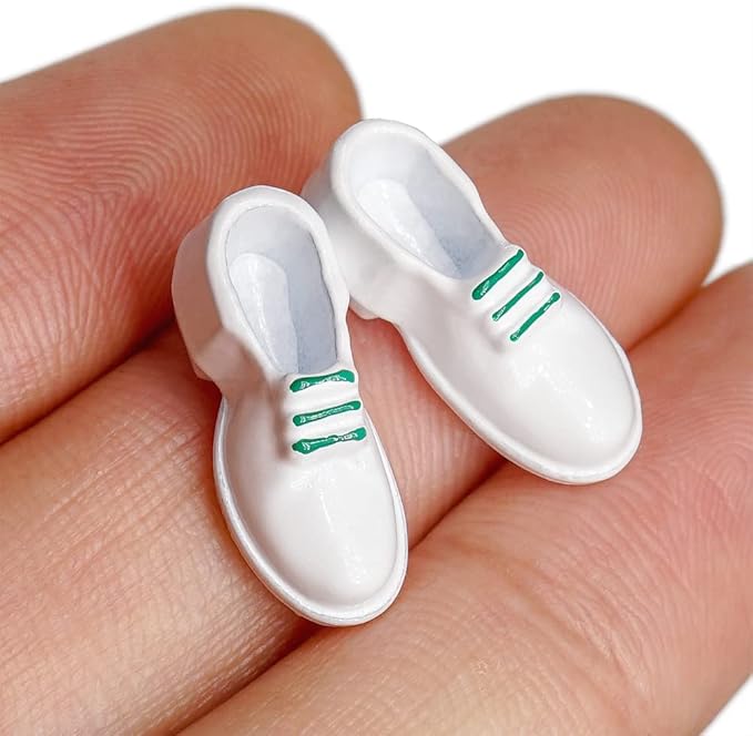 Odoria 1/12 Miniature Men Shoes Dollhouse Decoration Accessories, White