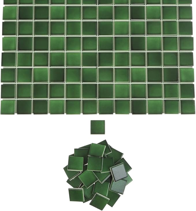 150 pcs, Dollhouse Flooring, 1:12 Scale Doll House Tiles, Miniature Checkerboard Floor, REDUCIO! (Emerald Gloss)