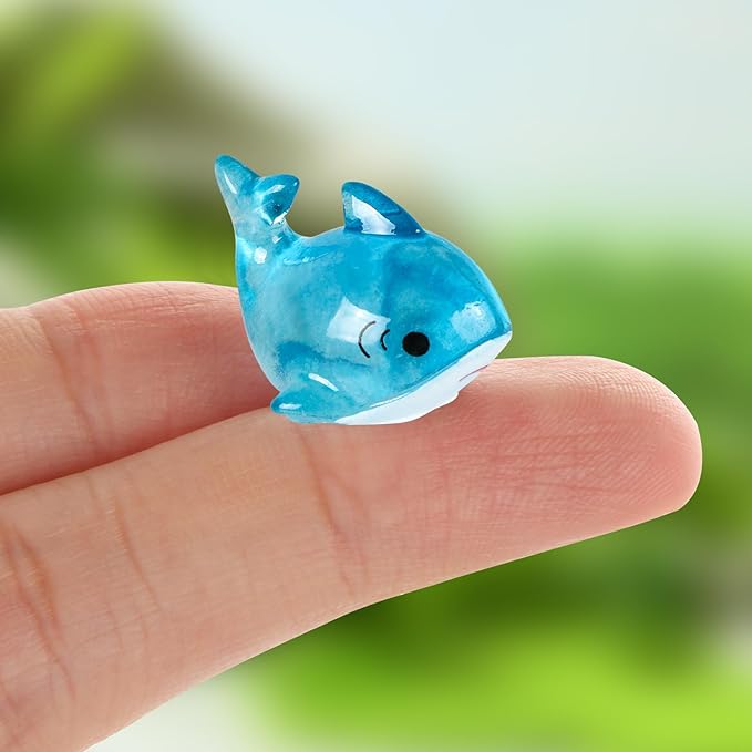 21 Pieces Mini Shark Sea Animals Tiny Resin Animals for Dollhouse Fairy Garden Landscape Aquarium Party Decoration
