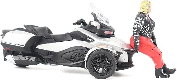 Diecast Masters BRP Bombardier Models 1:32 Scale Diecast Replica Can-Am Spyder RT, Hyper Silver | Item 60016