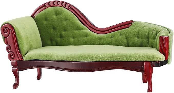 Doll House Mini Chaise Couch Ornaments Dollhouse Living Room Furniture Dollhouse Sofa Arm Chair Miniature Couch Mini Sofa Model Doll Furniture Miniature Vintage Sofa Sofas Birch
