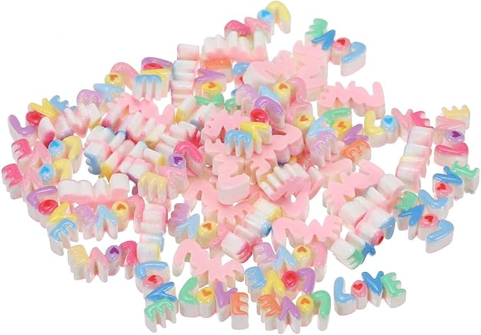Mini Cute Love Letters Decor, Miniature Doll Food Crafts for Dollhouse & Landscape & Mini Kitchen & Micro Fairy Garden & DIY Craft Decorations(Light Colors, 60pcs)