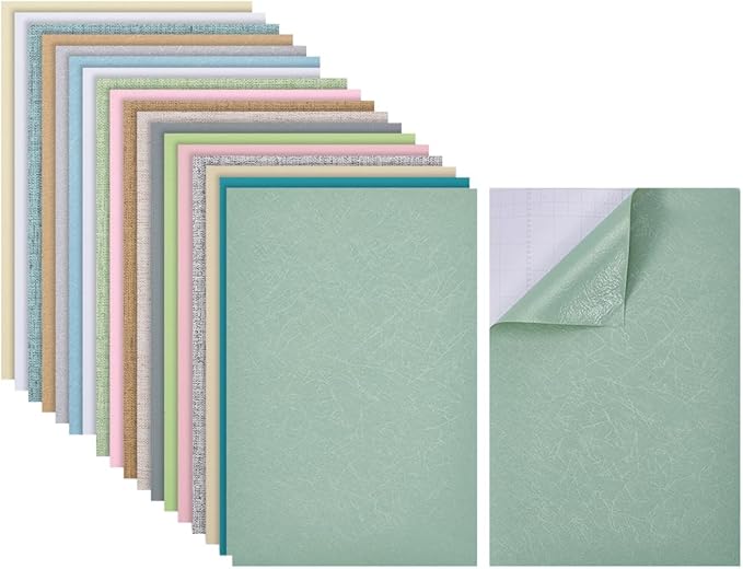 18 Sheets Dollhouse Wallpaper, Mixed Colors Plastic Dollhouse Floorboards Miniatures Dollhouse Decoration Accessories for Living Room Bedroom in Doll Houses Decoration, 7.95×11.81 Inch