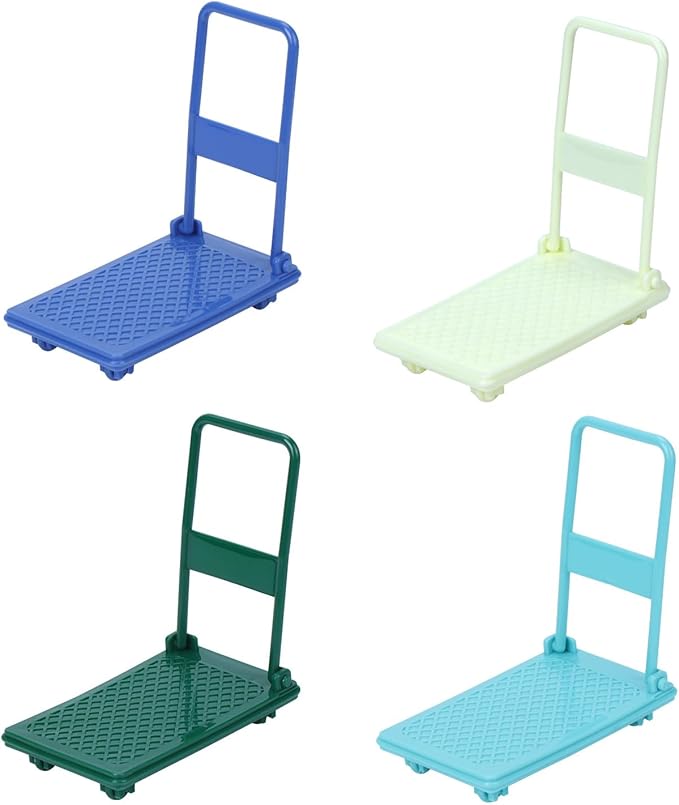 4X 1/12 Miniature Dollhouse PVC Hand Cart Mini Model for Christmas Dinning Room Home Decor Props