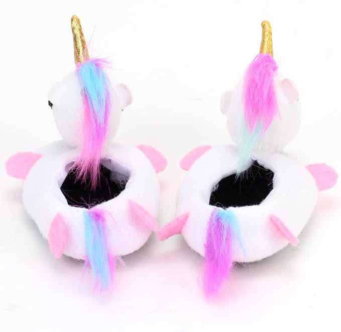 Sophia's Unicorn Slippers with Rainbow Hair and Gold Horn for 18 Inch Dolls, White