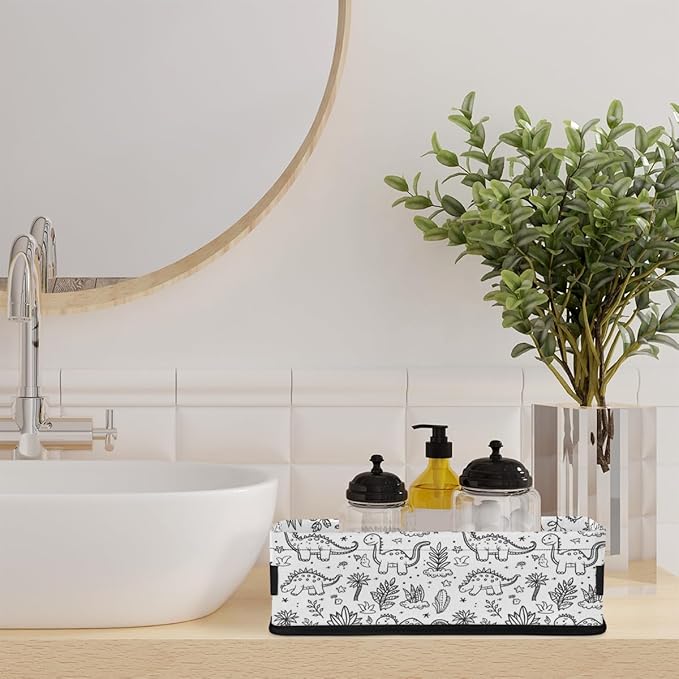 Animal Dinosaurs Bathroom Storage Baskets Waterproof Bathroom Counter Organizer Decorative Toilet Paper Storage Basket for Organizing for Bathroom Living Room Decor