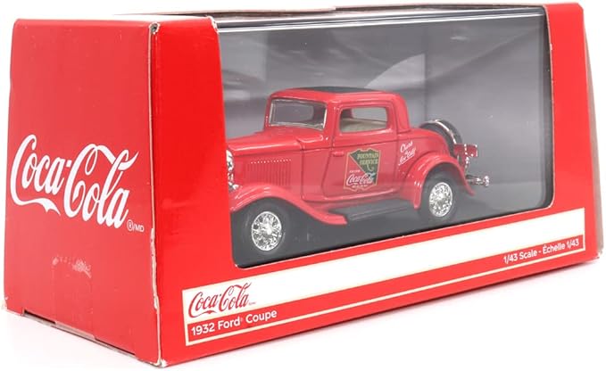 Motor city classics Coca-Cola Diecast Collectible | 1932 Ford Coupe Fountain Service | 1:43 Diecast Scale Model 443030 | Officially Licensed Coca-Cola Diecast