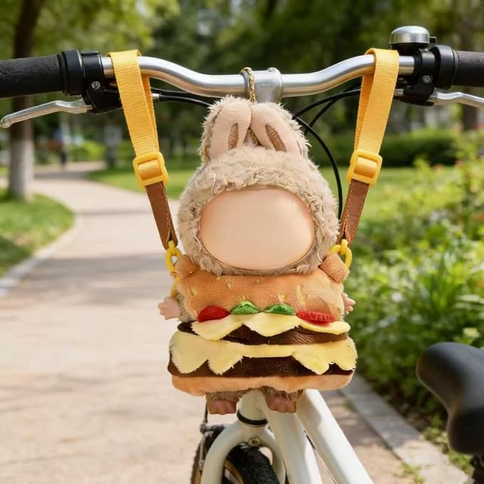 2026 New Adorable One-Piece Hamburger Clothes for 17cm Dolls, Outfits for Clothes Set, Cute Dolls Keychain Accessories (Doll Not Included)