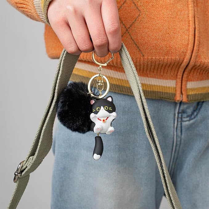 Jekvill Cat Keychain bag charms for handbags Cute Keychains for Women Kawaii Cat Backpacks Accessories cat plush keychain