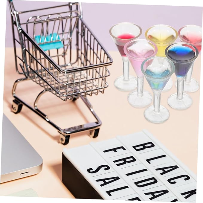 Yardwe 12pcs Miniature Cocktail Doll House Accessories Realistic Mini Wine Glasses for Dollhouse Decor for Creative Mixed Color