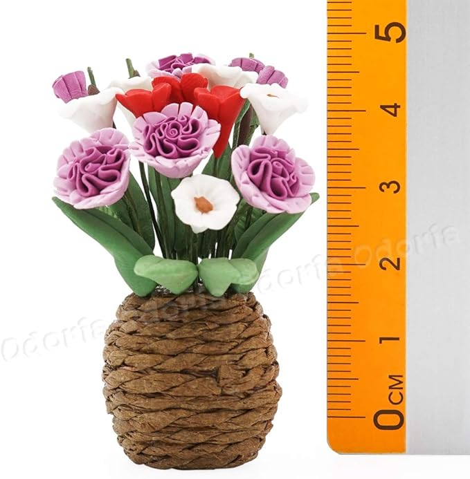 Odoria 1/12 Miniature Plants and Flowers Dollhouse Decoration Accessories